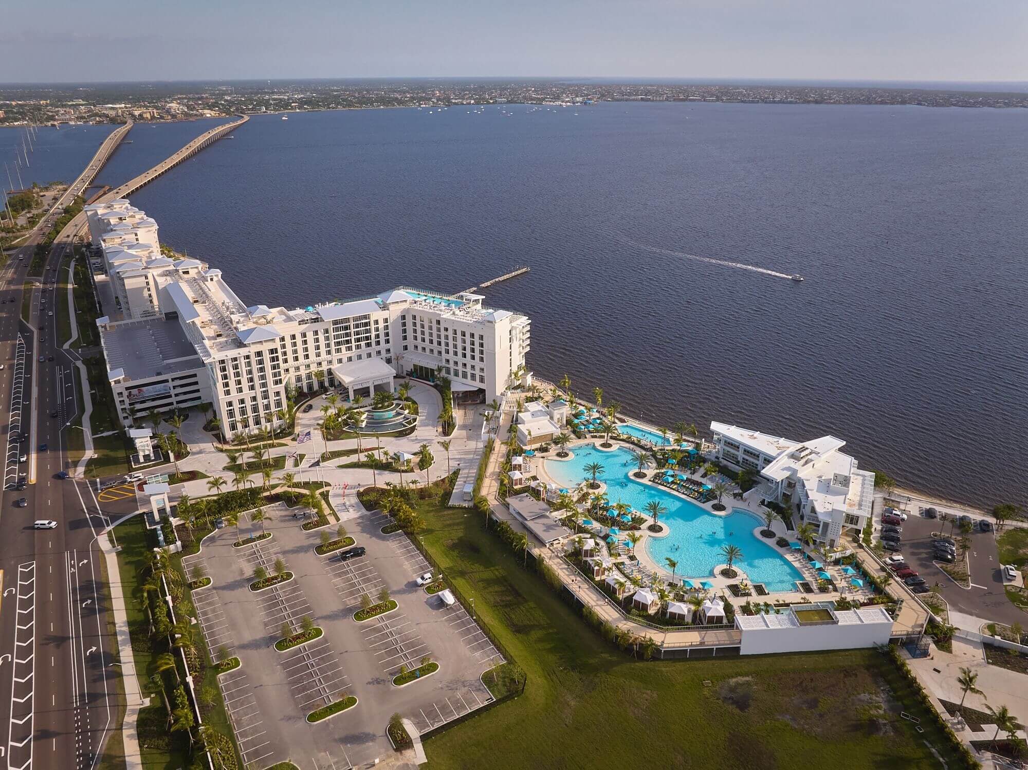 Aerial view of Sunseeker Resort, Charlotte Harbor, FL