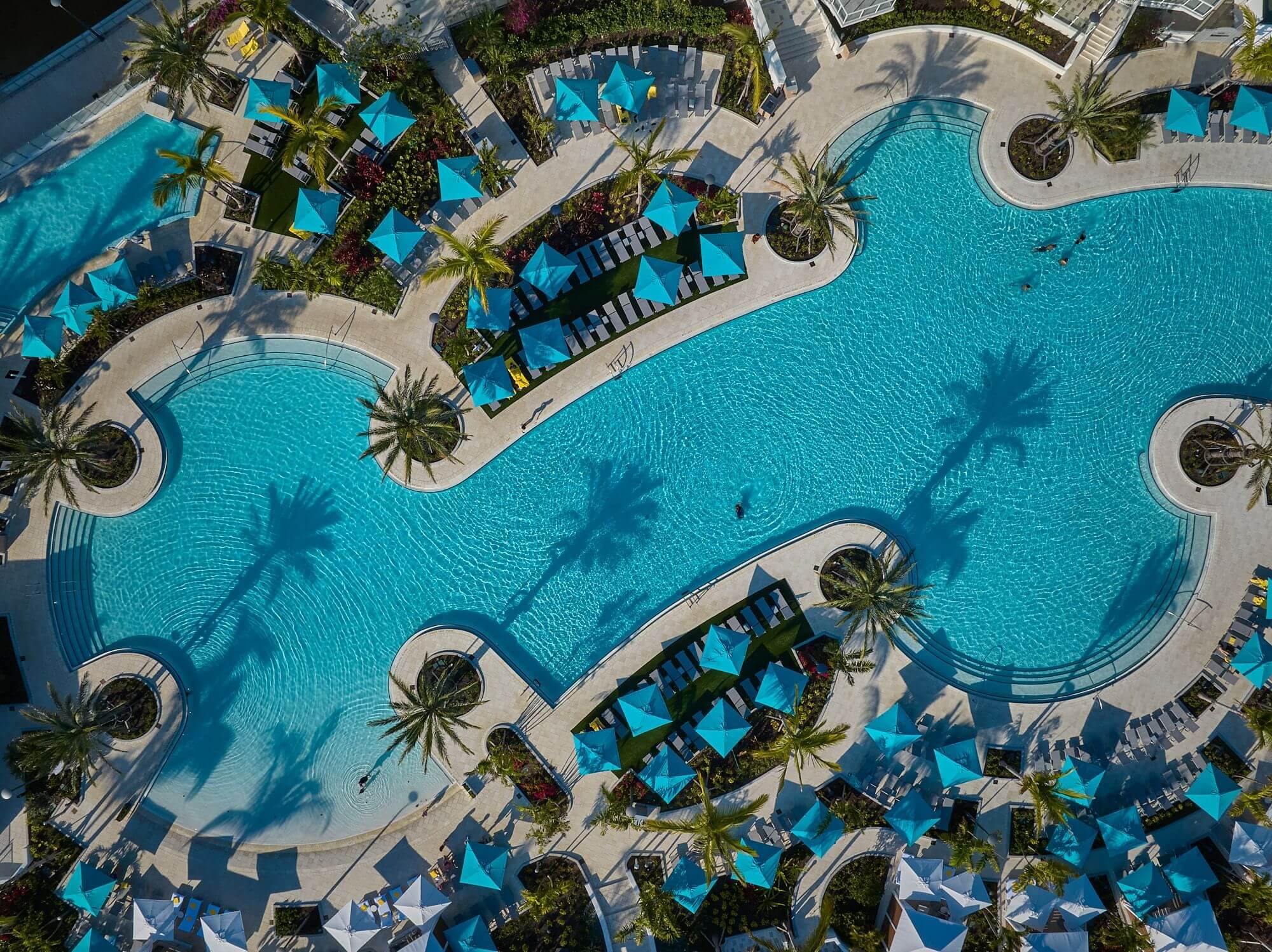 aerial shot of Reflections pool at Sunseeker Resort
