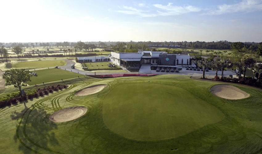Aerial view of Aileron golf clubhouse