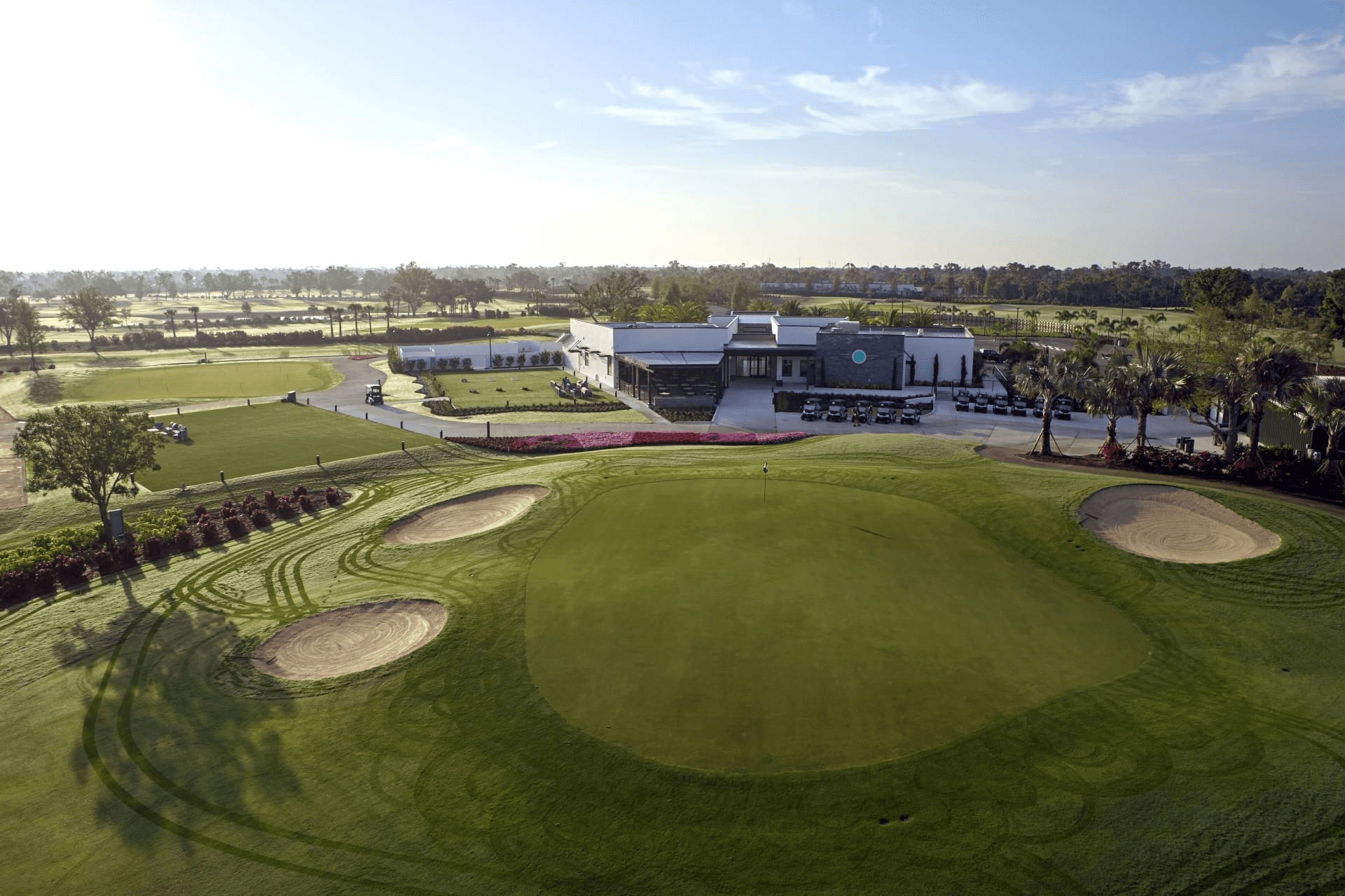 Aerial view of Aileron golf clubhouse