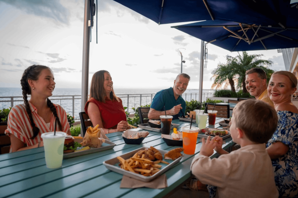 Family enjoying lunch at Sunseeker Resort