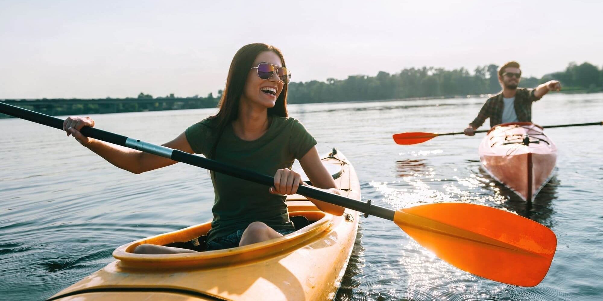 Couple Kayaking with SUP Englewood in the inter-coastal