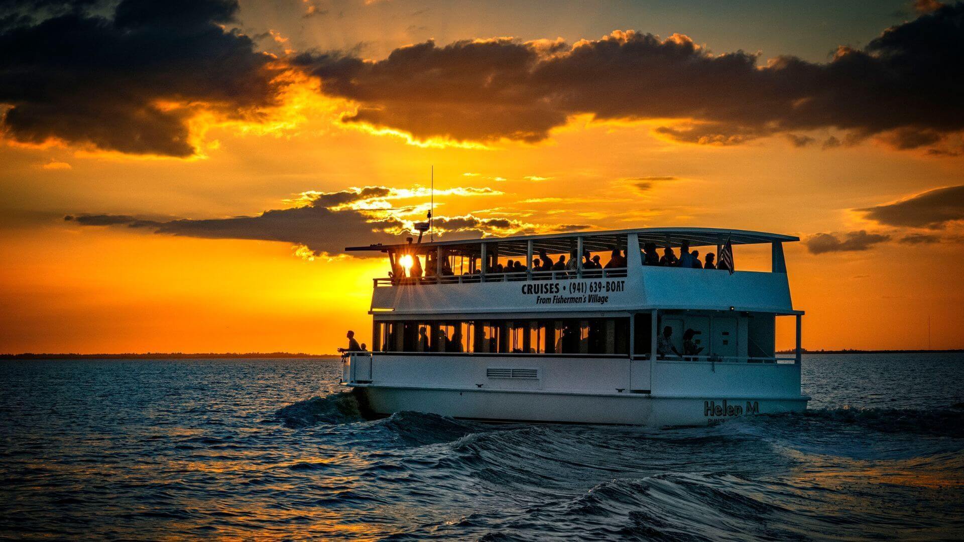 King Fisher Fleet Sightseeing Cruise at Charlotte Harbor during sunset