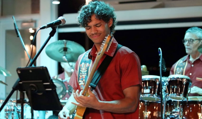 The Kollections band performing at Sunseeker Resort