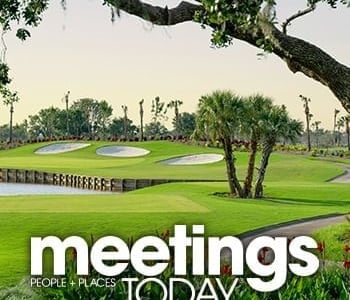 Meetings Today logo with image of Aileron Golf club in the background