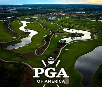 PGA of America logo with image of Aileron Golf club in the background