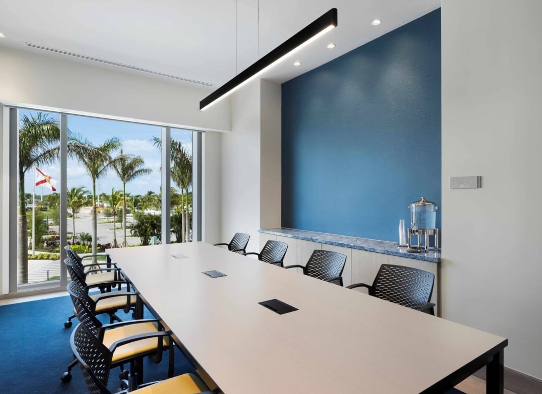 Reef ideation suite with long table and beautiful view