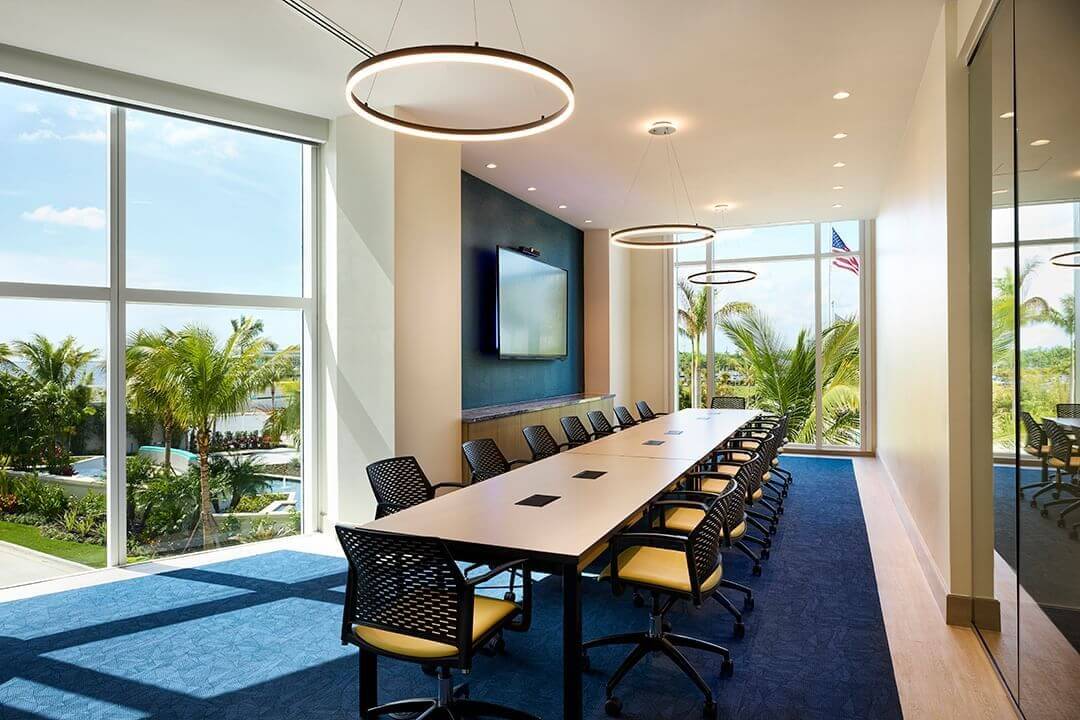 Reef ideation suite with long table at the Sunseeker Resort