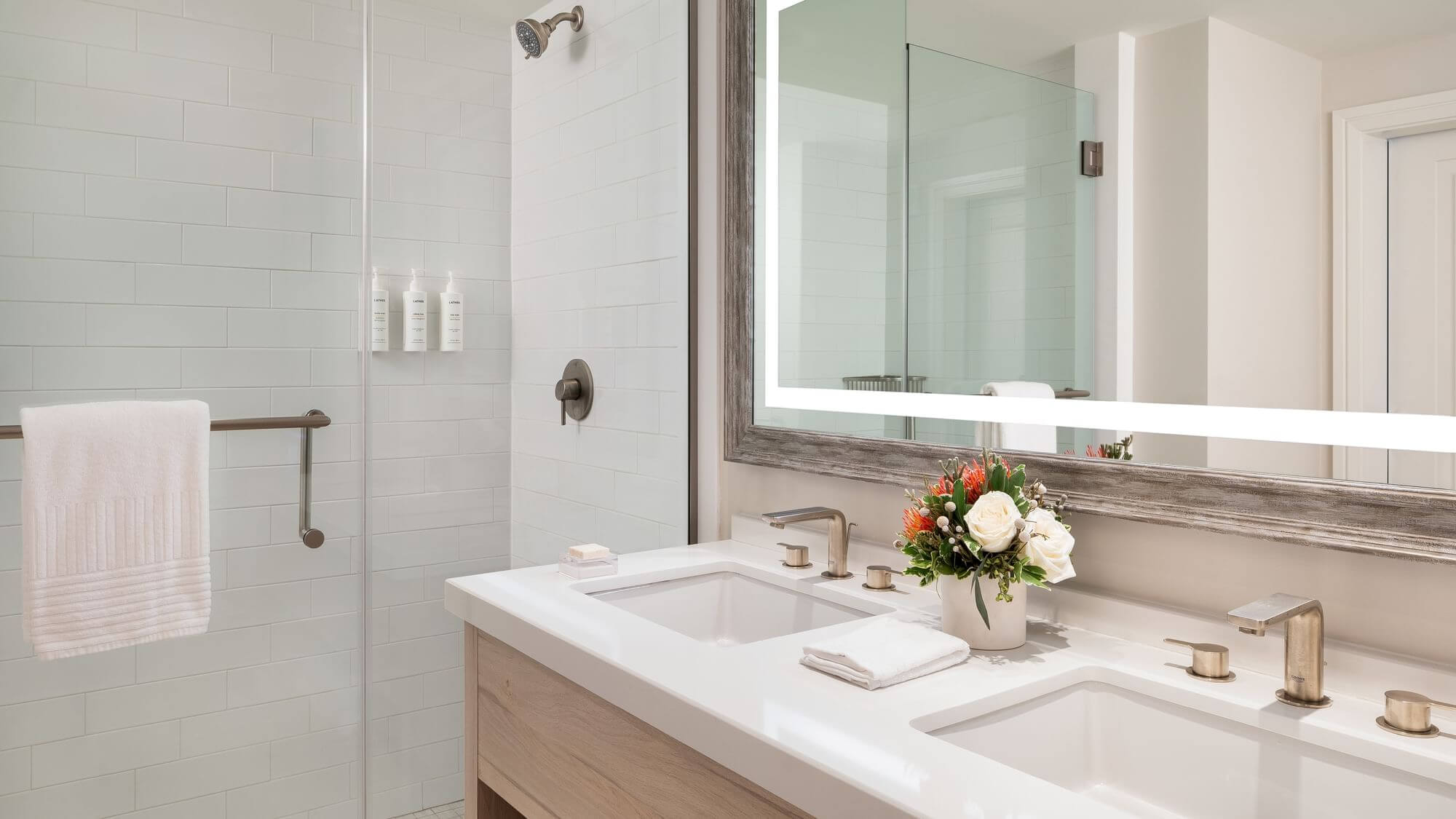 Bathroom in a premium room at Sunseeker Resort
