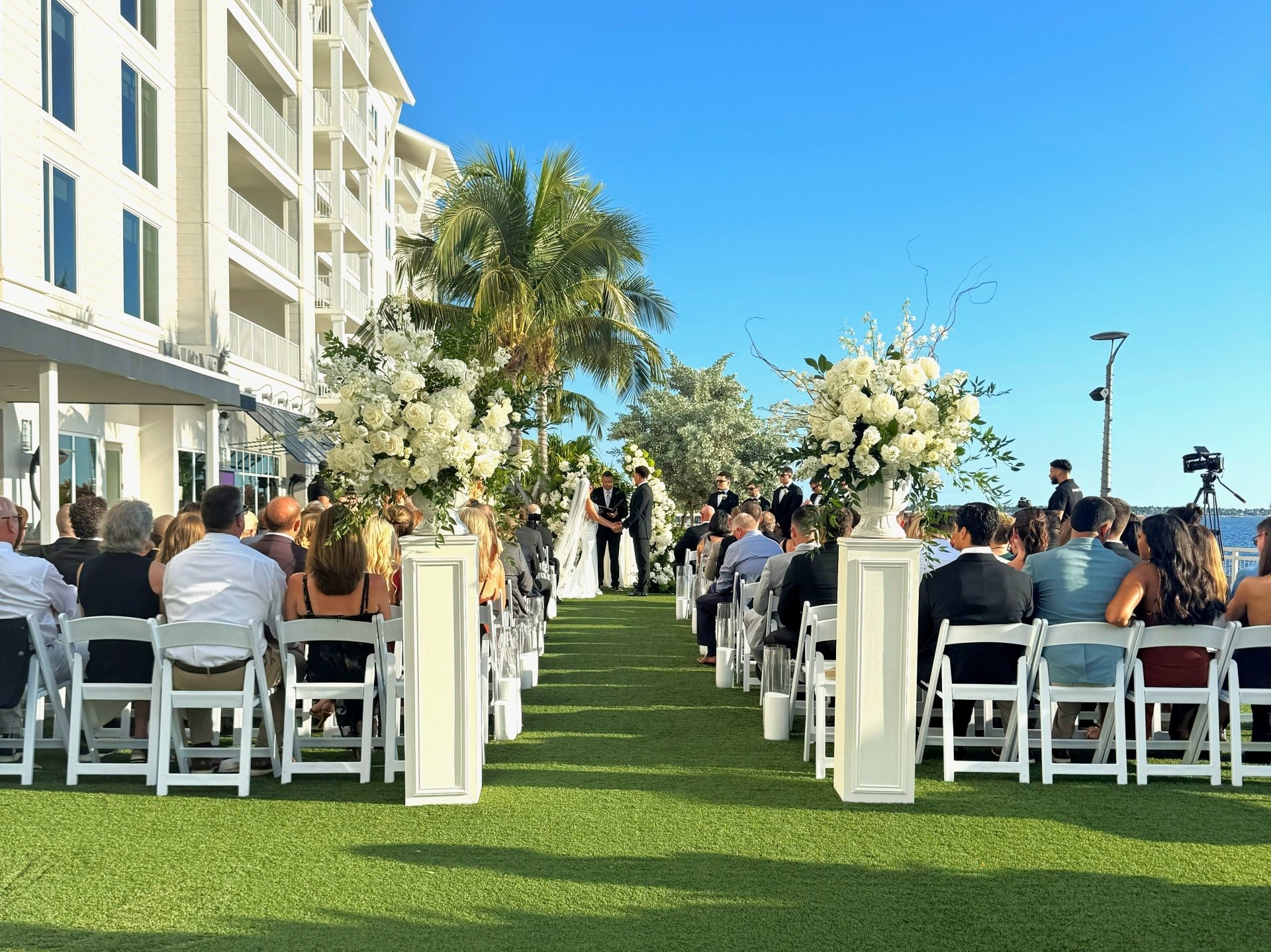 Waterfront wedding ceremony at Sunseeker Resort in Punta Gorda, Florida